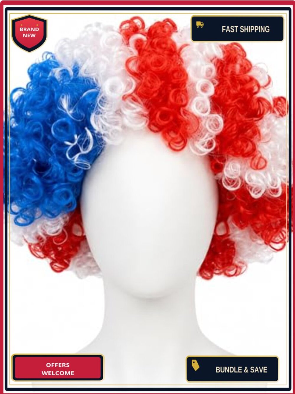 Synthetic Afro Clown Wig Short Curly Costume Cosplay Anime Party